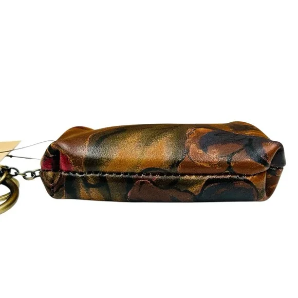 Patricia Nash Borse Leather Coin Purse Sienna Sunset Print Kiss-Lock Compact - Picture 6 of 11